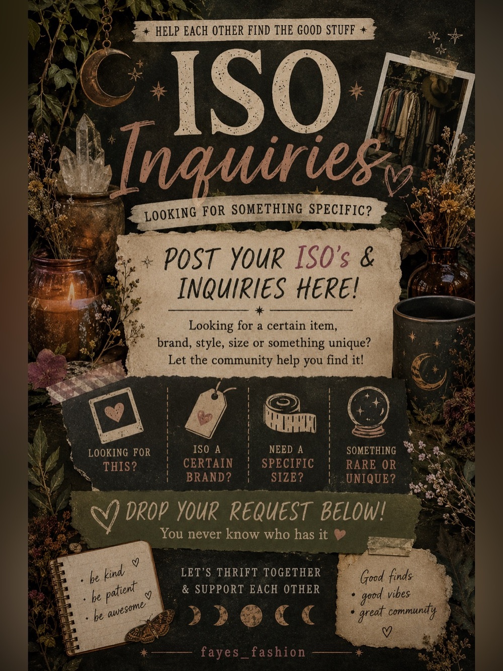ISO Inquiries - Comment below and let me know!!